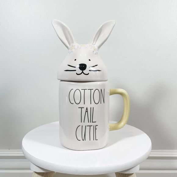 Rae Dunn Easter coffee mug and bunny topper - Picture 2 of 4